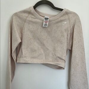 Gymshark Cream Tan Crop Sweatshirt Fitted